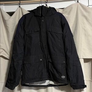 Men's Black Pin-Striped Ski Jacket